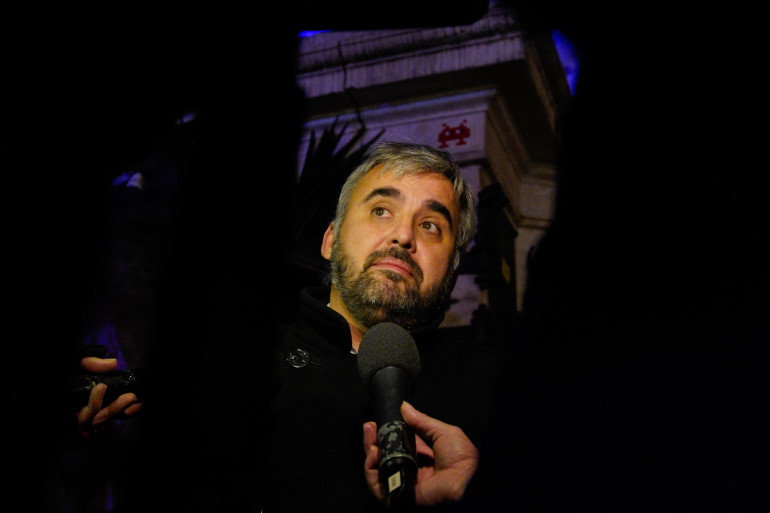 Alexis Corbière lors d'un rassemblement place de la République à Paris, le 29 novembre 2018