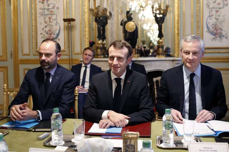 Édouard Philippe, Emmanuel Macron et Bruno Le Maire, le 11 décembre 2018