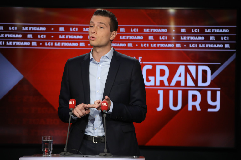 Jordan Bardella, lors du Grand Jury RTL, Le Figaro, LCI