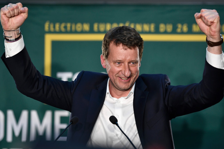 Yannick Jadot le 26/05/19 au restaurant le Hang'art à Paris