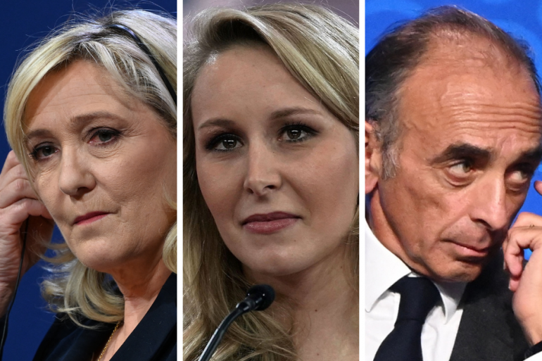 Marine Le Pen, Marion Maréchal et Éric Zemmour