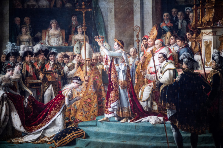 Le sacre de Napoléon peint par David et exposé au Musée du Louvre à Paris