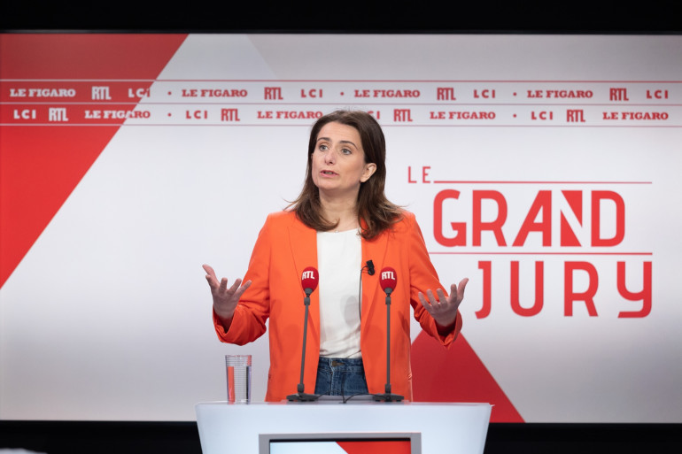 Marine Tondelier invitée du grand jury RTL LCI Le Figaro le 02/04/2023