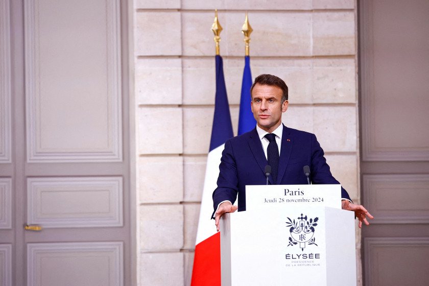 Emmanuel Macron, le 28 novembre 2024