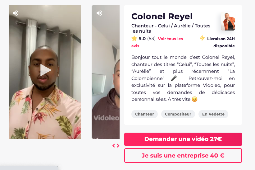 Vidoleo Cameo Dediz Le Business Des Videos Personnalisees De Stars Vidoleo Cameo Dediz Le Business Des Videos Personnalisees De Stars
