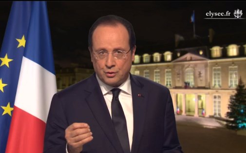 François Hollande lors de ses voeux télévisés, le 31 décembre 2013.