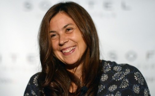 Marion Bartoli lors d'une conférence de presse à New York le 25 août 2013.