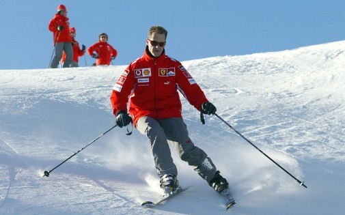 Michael Schumacher à ski en janvier 2005.