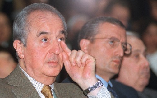 L'ancien Premier ministre Edouard Balladur et le président de l'UDF François Léotard le 1er février 1998.