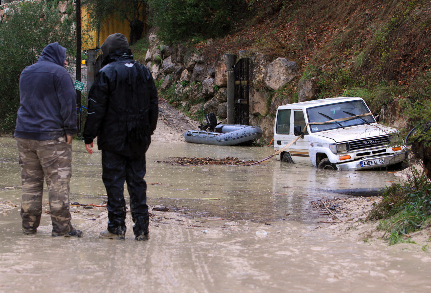 Inondations à Saint-Agnès, le 18 janvier 2014.
