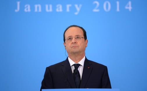 François Hollande participant au sommet franco-britannique du 31 janvier 2014