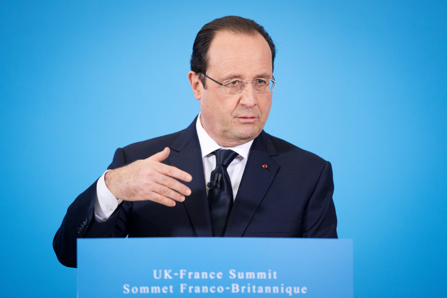 François Hollande au sommet franco-britannique le 31 janvier 2014.