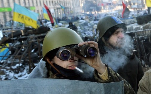 Des opposants ukrainiens le 31 janvier 2014.