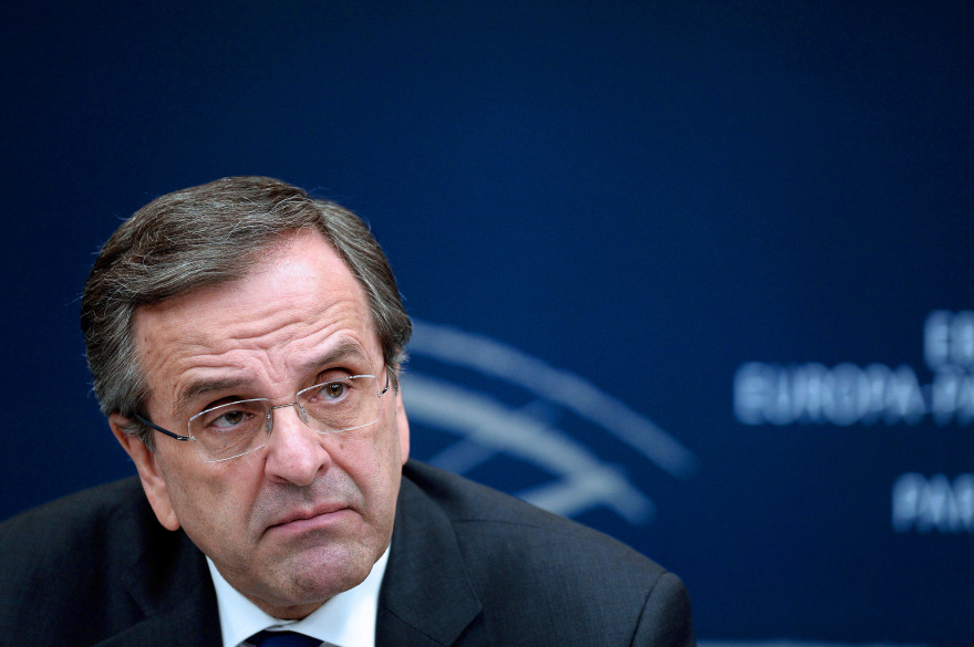 Le Premier ministre grec Antonis Samaras à Strasbourg le 15 janvier 2014.
