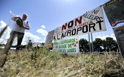 Des opposants à l'aéroport Notre-Dame-des-Landes le 3 août 2013.