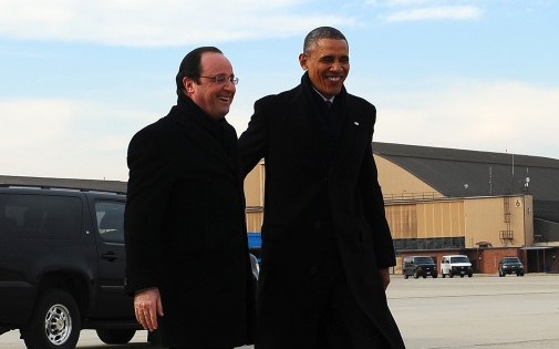 François Hollande et Barack Obama aux États-Unis, le 10 février 2014