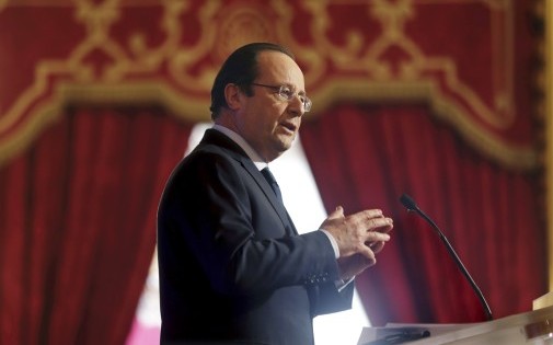 François Hollande clôture le conseil stratégique pour l'attractivité, le 17 février au palais de l'Élysée
