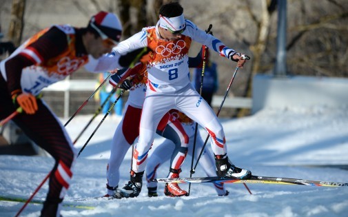 Le Français Jason Lamy-Chappuis aux JO de Sotchi