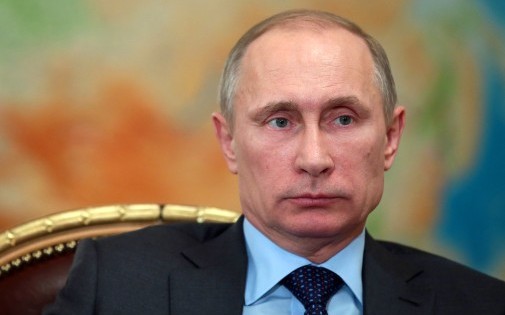 Vladimir Poutine, président de la Fédération de Russie, le 26 février 2014 dans sa résidence de Novo-Ogaryovo (illustration)