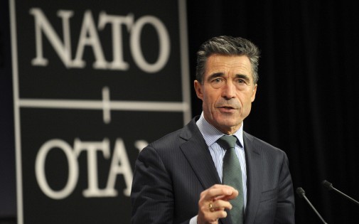 Le secrétaire général de l'Alliance atlantique Anders Fogh Rasmussen le 27 février 2014.