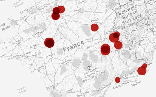 Carte des 20 radars qui flashent le plus en France