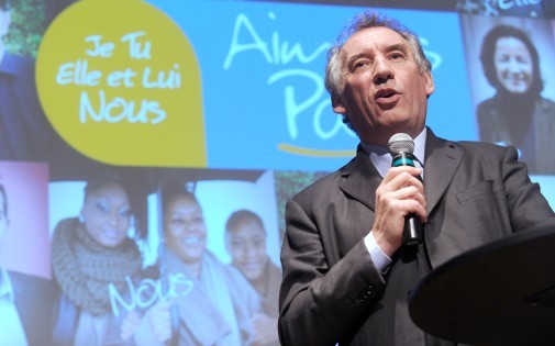 François Bayrou, président du MoDem et candidat à la mairie de Pau, le 14 février 2014