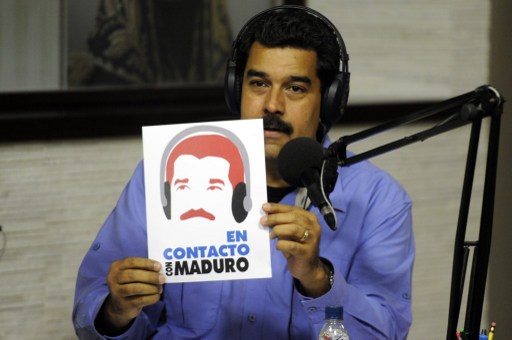 Nicolás Maduro durant son émission "En contact avec Maduro" le 11 mars 2014.
