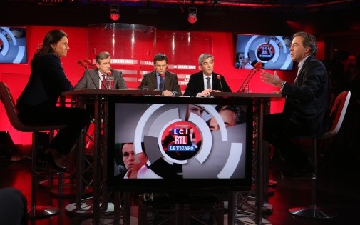 Aurélie Filippetti et Luc Chatel lors du "Grand Jury", dimanche 16 mars