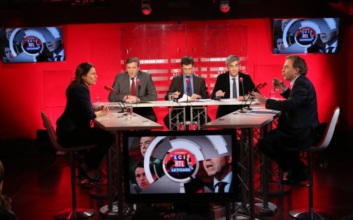 Luc Chatel et Aurélie Filippetti lors du "Grand Jury", dimanche 16 mars