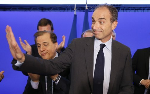 Jean-François Copé au siège de l'UMP, dimanche 30 mars