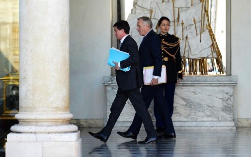 Jean-Marc Ayrault et Manuel Valls, le 12 mars 2014.