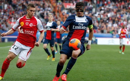 Thiago Silva face à Reims, le 5 avril 2014