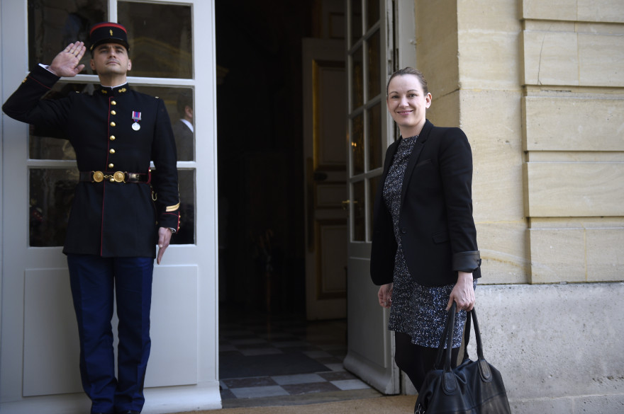 La secrétaire d'État au Numérique Axelle Lemaire à son arrivée à l'Hôtel de Matignon le 10 avril 2014