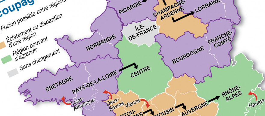 Les possibles redécoupages de régions