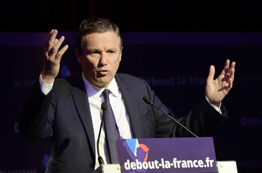 Le président de Debout la République, Nicolas Dupont-Aignan, le 13 avril 2014 à Paris (Archives).