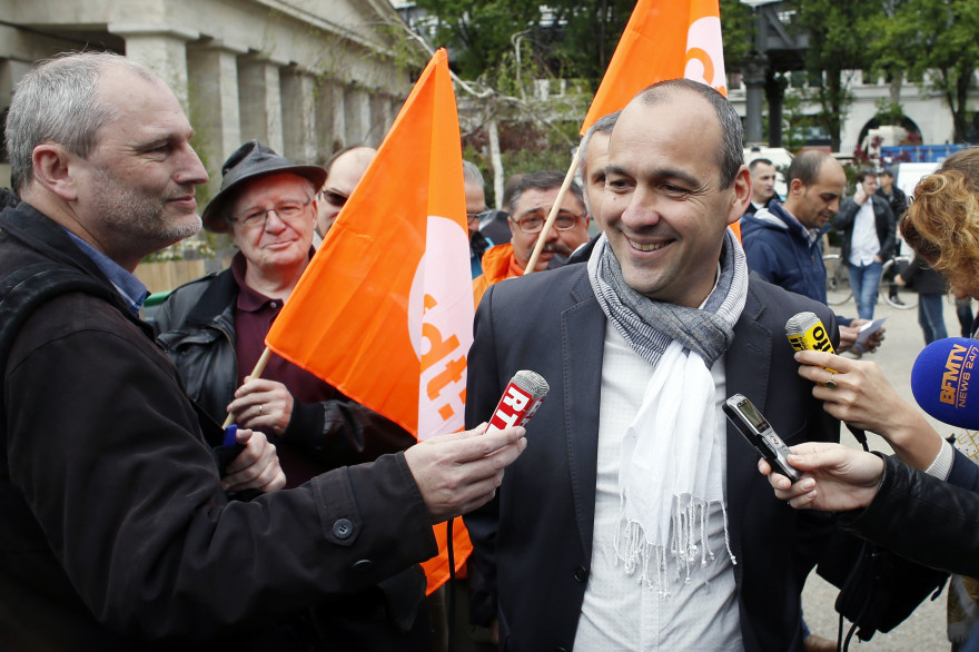 Laurent Berger, secrétaire général de la CFDT, au rassemblement du 1er mai du syndicat.