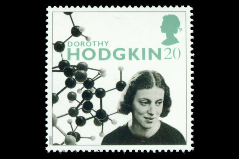 Un timbre édité à l'effigie de Dorothy Hodgkin