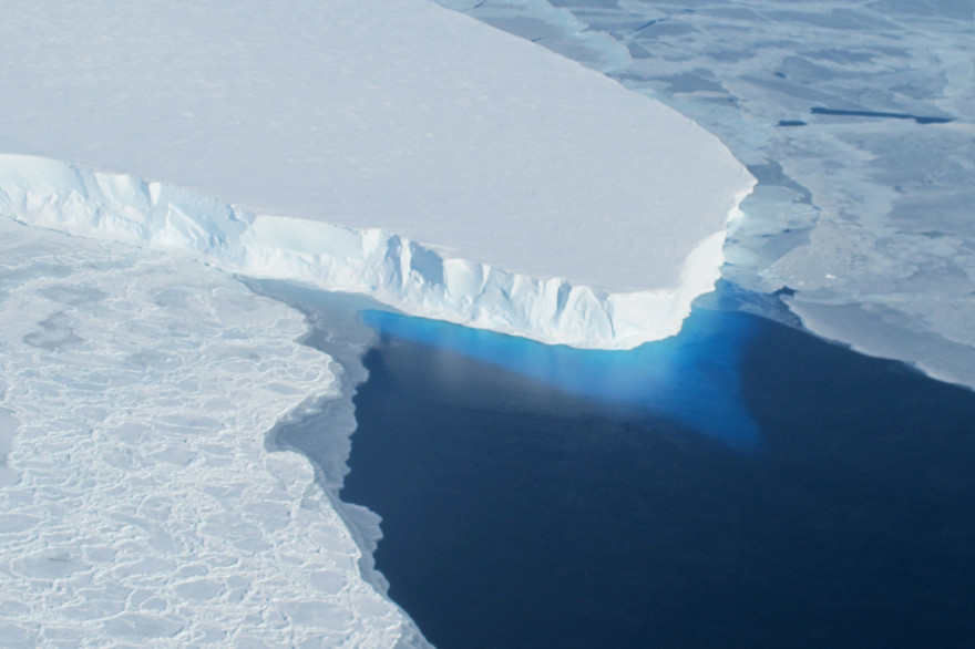 Photo de la Nasa montrant le glacier Thwaites dans l'ouest de l'Antarctique.