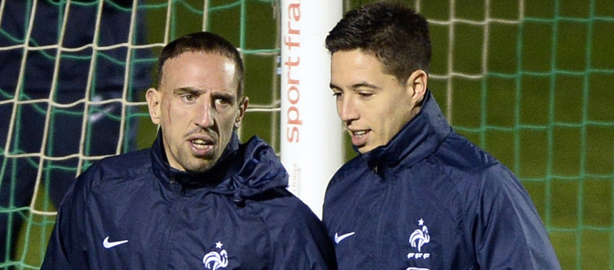 Franck Ribéry et Samir Nasri, en novembre 2013