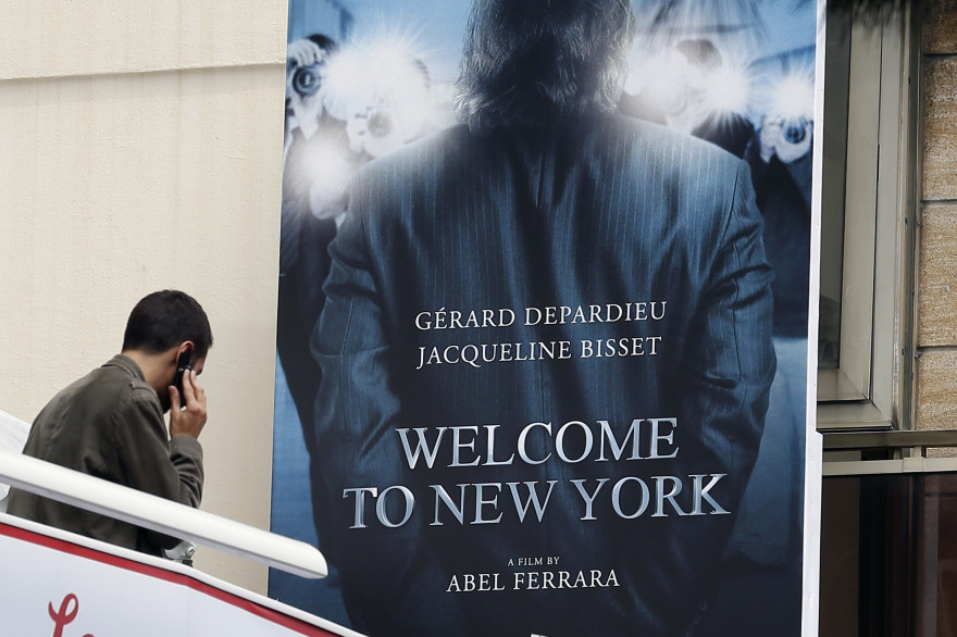 L'affiche du film "Welcome to New York" sur l'affaire DSK, au Festival de Cannes 2014.