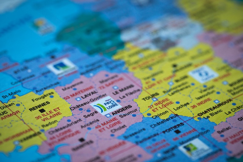 Photographie d'une carte de France prise le 17 mai 2014 (illustration)