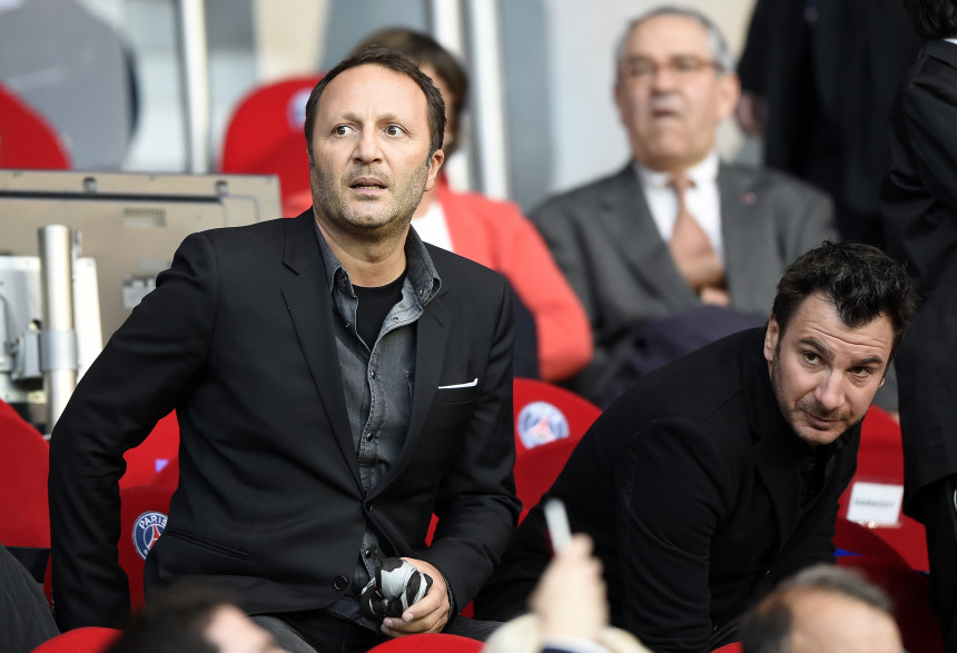 Arthur et Michaël Youn au Parc des Princes, à Paris, le 7 mai 2014.