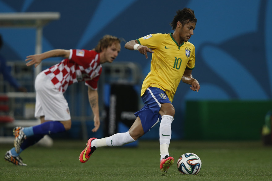 Neymar lors du match d'ouverture du Mondial 2014 entre le Brésil et la Croatie, le 12 juin 2014