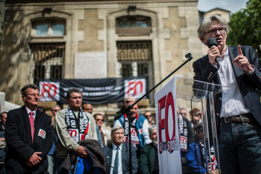 Jean-Claude Mailly, secrétaire général de Force ouvrière, le 1 mai 2014 (Archives)