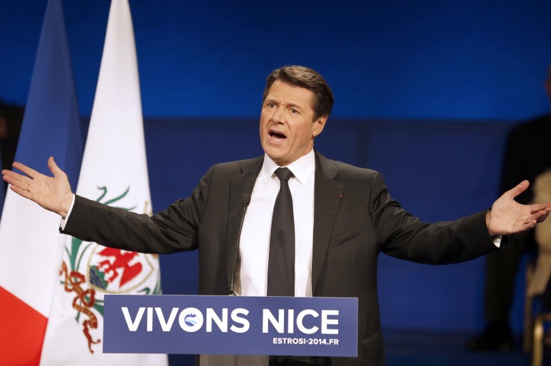 Christian Estrosi lors d'un meeting pour les municipales à Nice en mars 2014 (image d'illustration).
