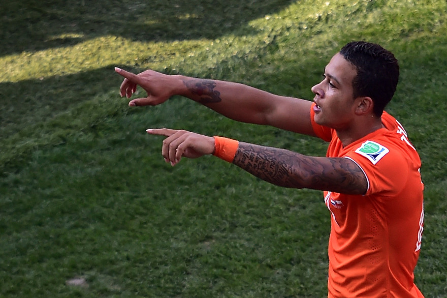 Memphis Depay sous le maillot des Pays-Bas en juin 2014