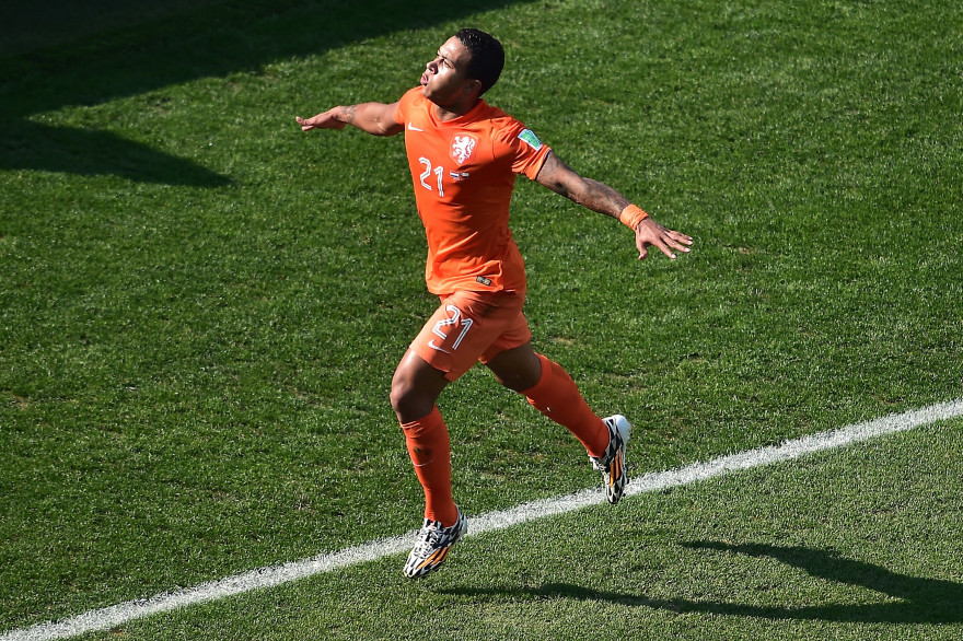Memphis Depay sous le maillot des Pays-Bas en juin 2014