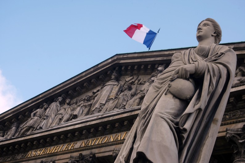 Le fronton de l'Assemblée nationale.