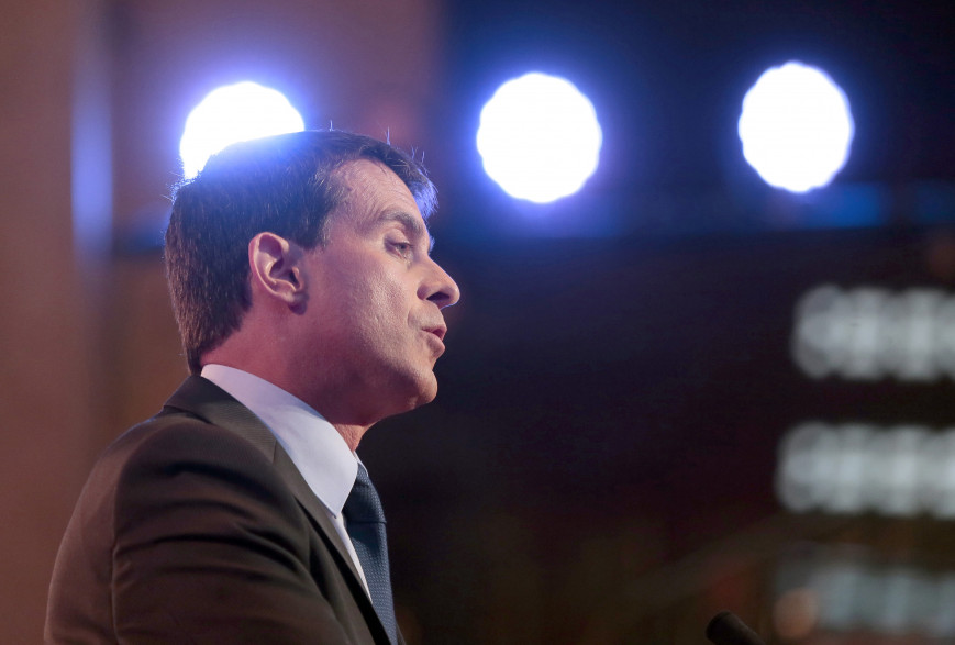 Manuel Valls, ce mardi, au Palais d'Iéna à Paris.
