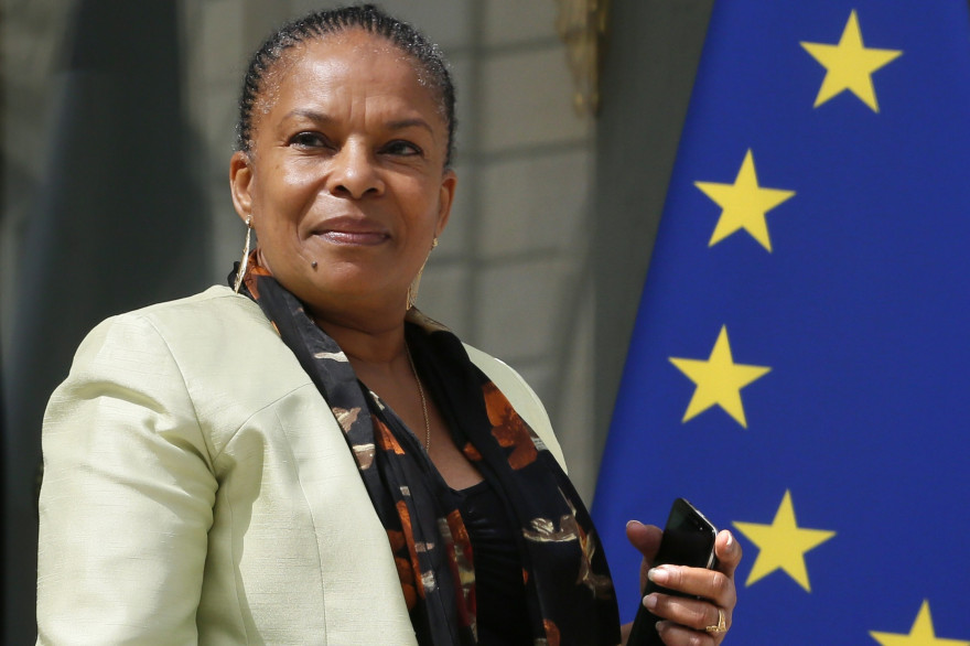 Christiane Taubira à la sortie du conseil des ministres le 16 juillet 2014
